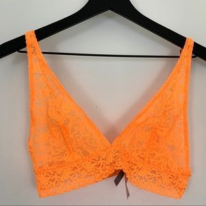 Victoria’s Secret Lace Bralette Neon Orange Large